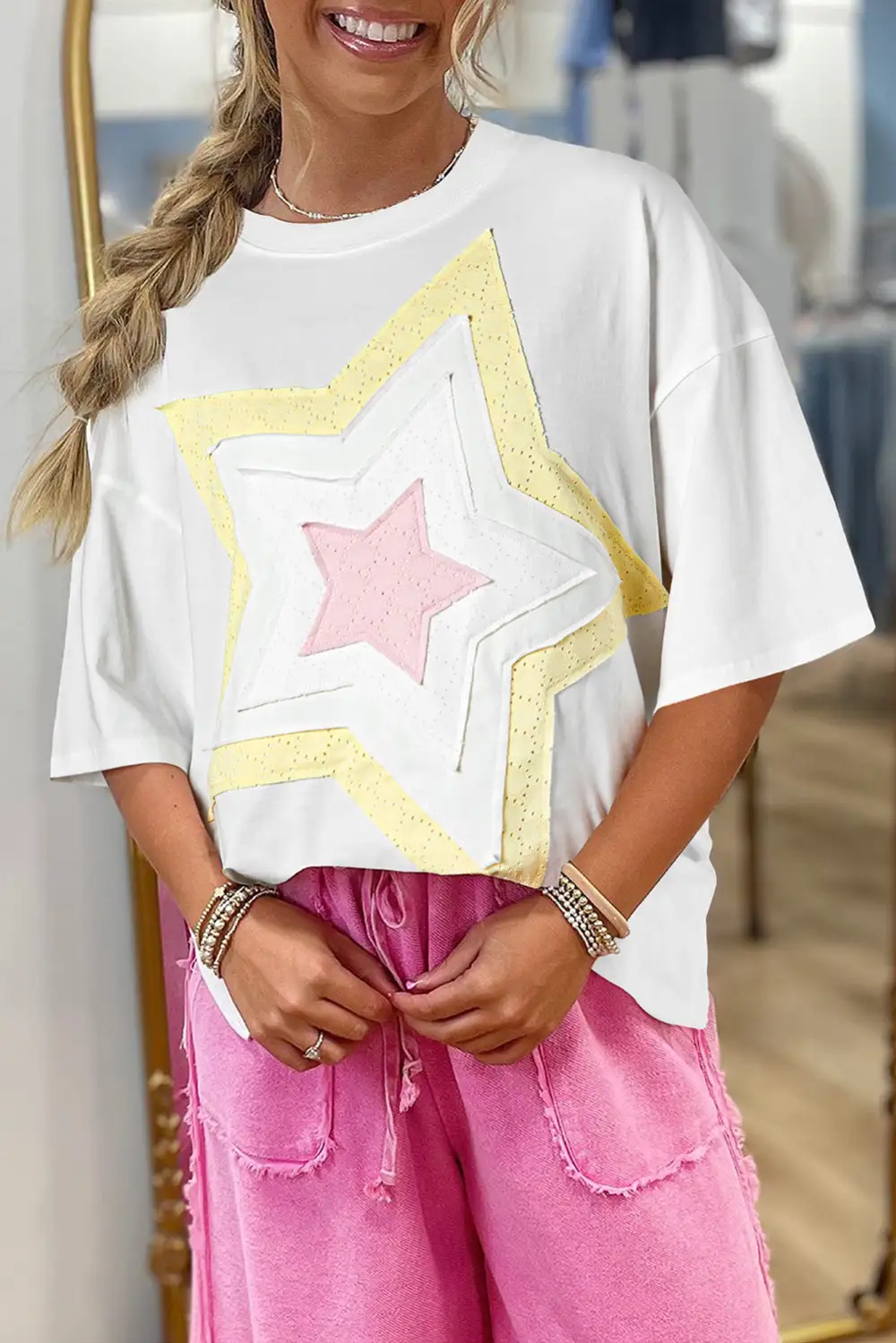 Star Layered Patched Graphic Tee