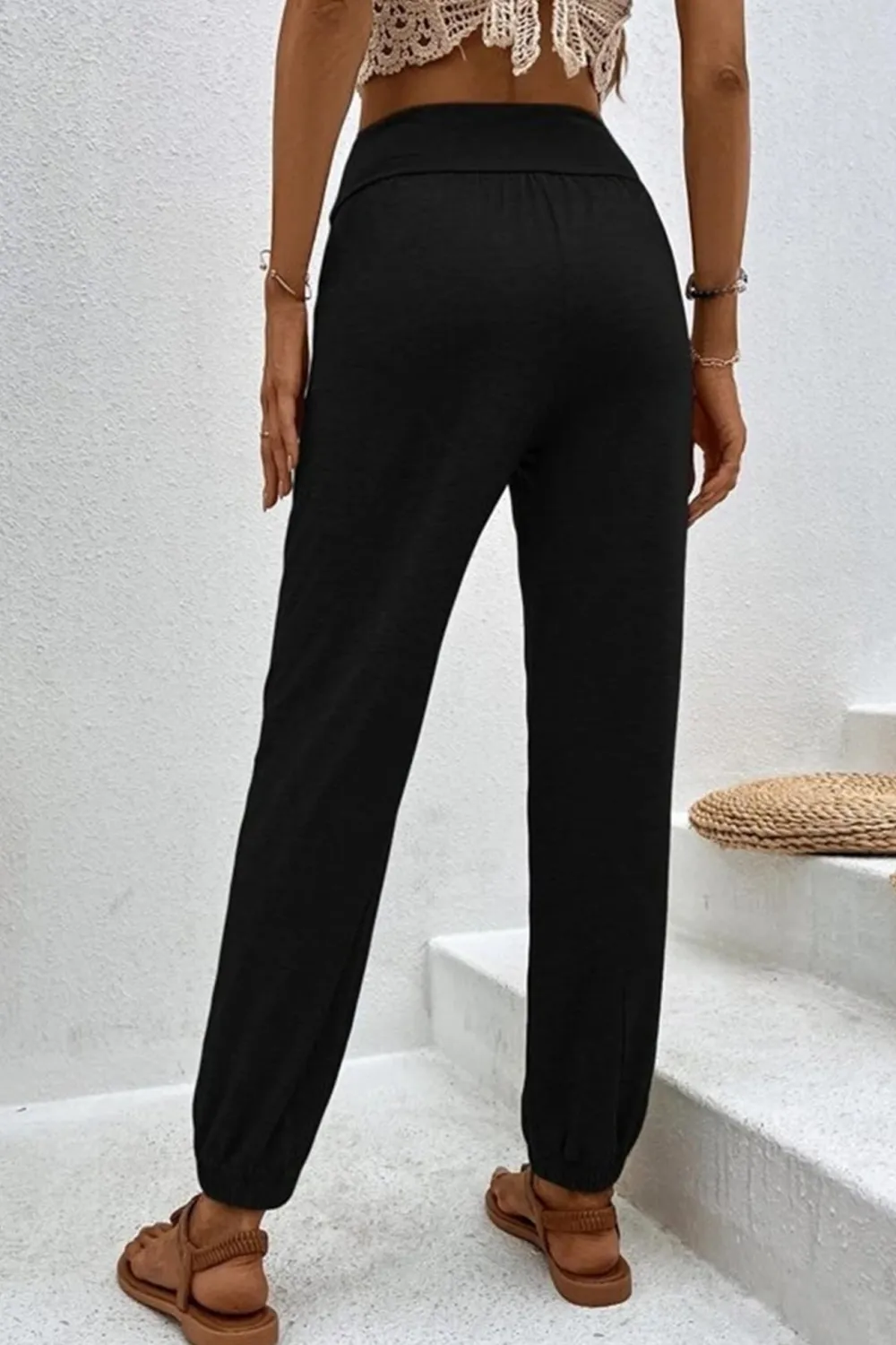 Gathered Waist Flow Pants