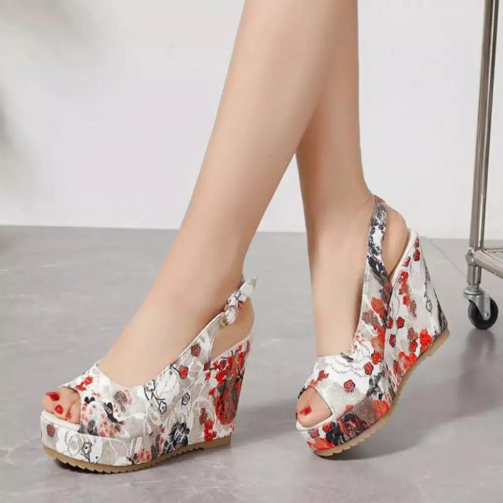 Soft Peep Toe Wedge Sandals