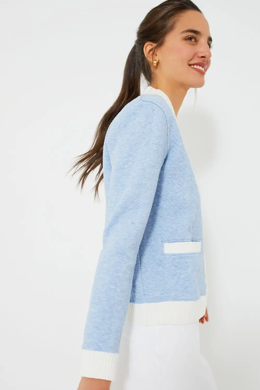 Light Blue Cable Charley Cardigan