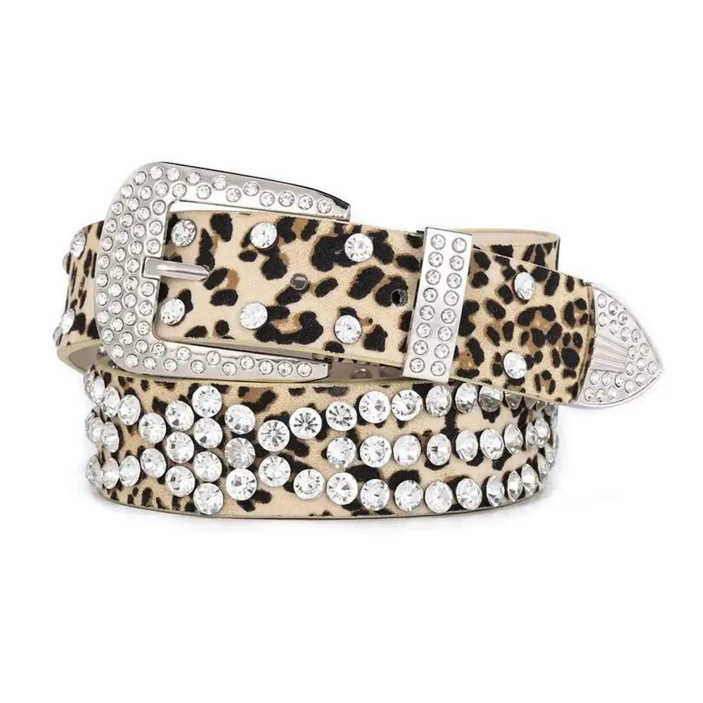 Rhinestone Leopard Belt
