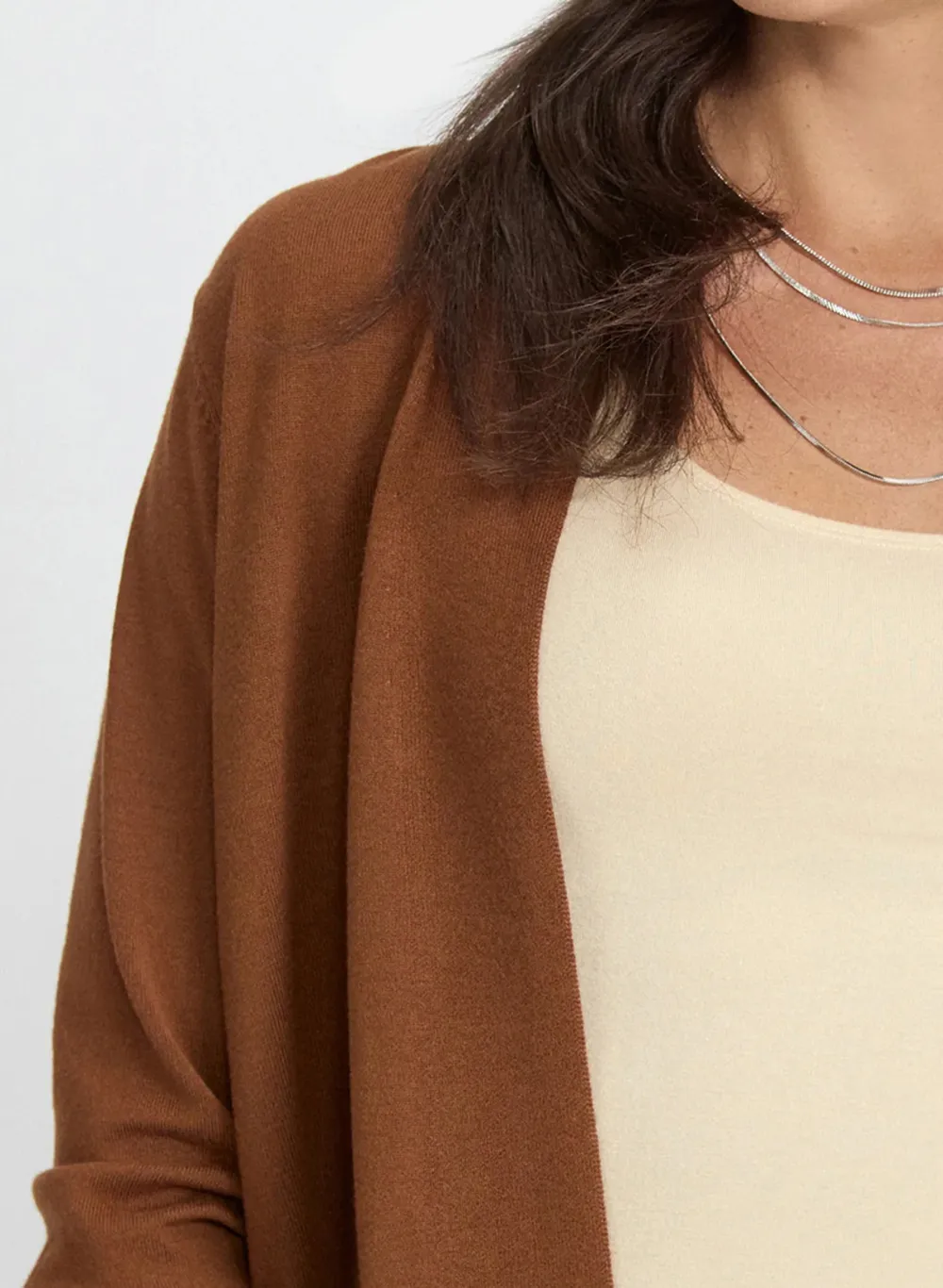 Short-Length Solid Color Cardigan