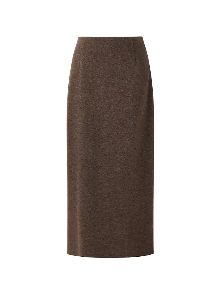 Knitted Women Column Midi Skirt