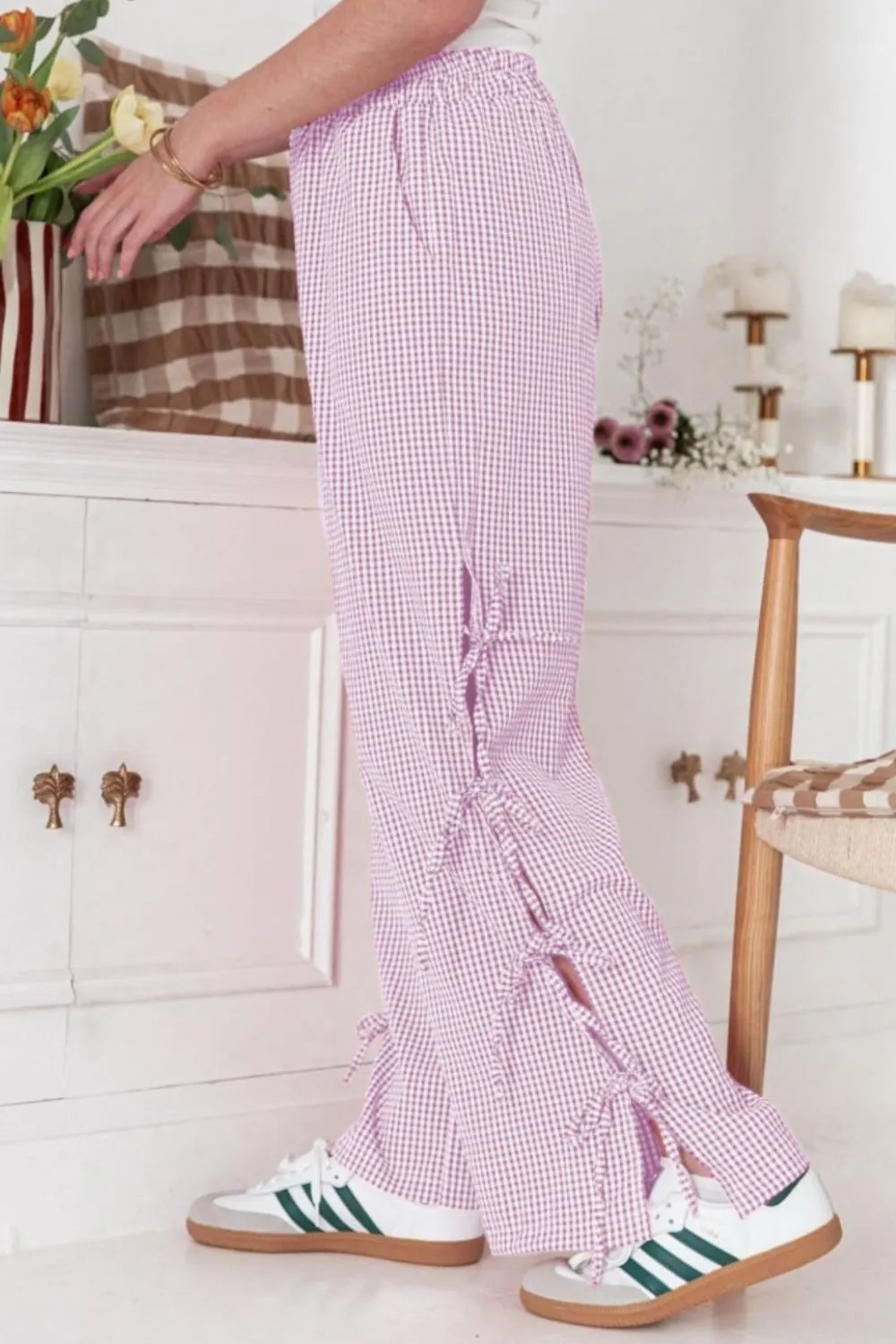 Side Tied Pants With Pocket