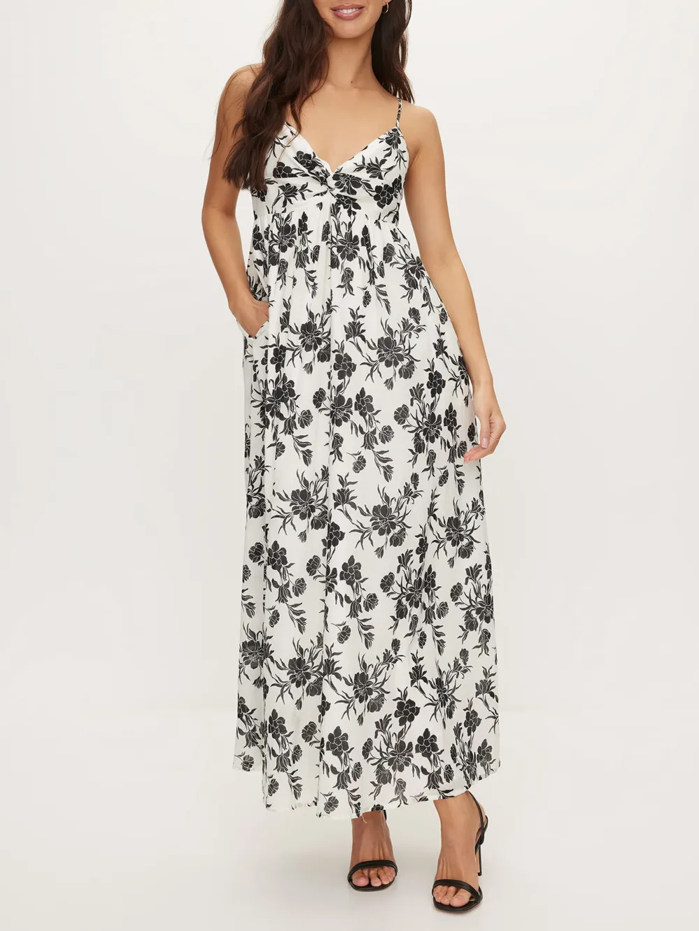 Plants Print Maxi Dress