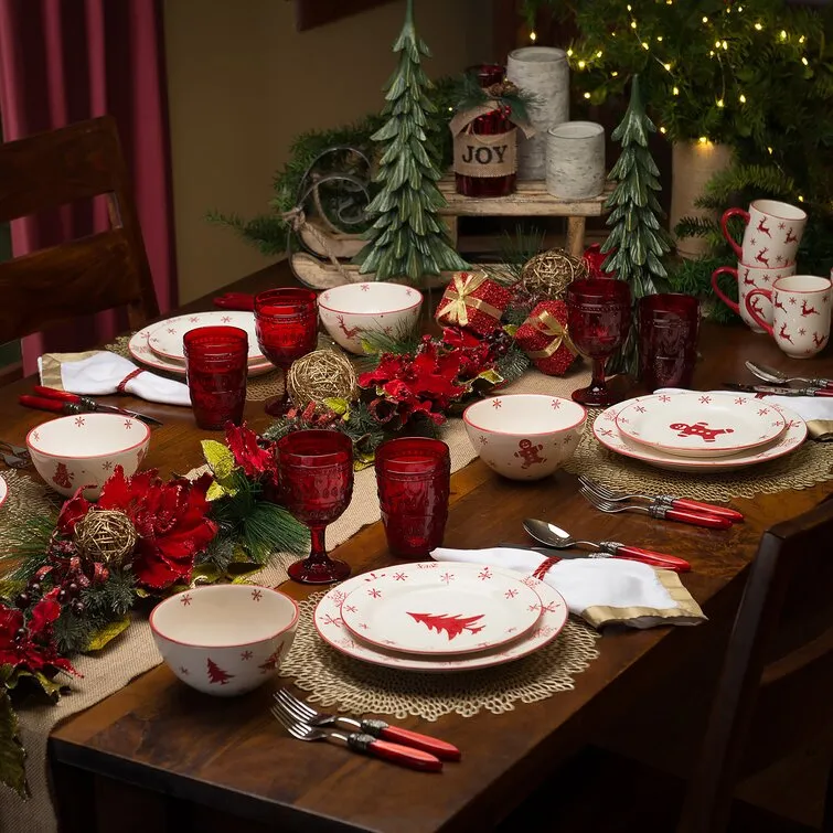 Winterfest 16 Piece Dinnerware Set, Service for 4