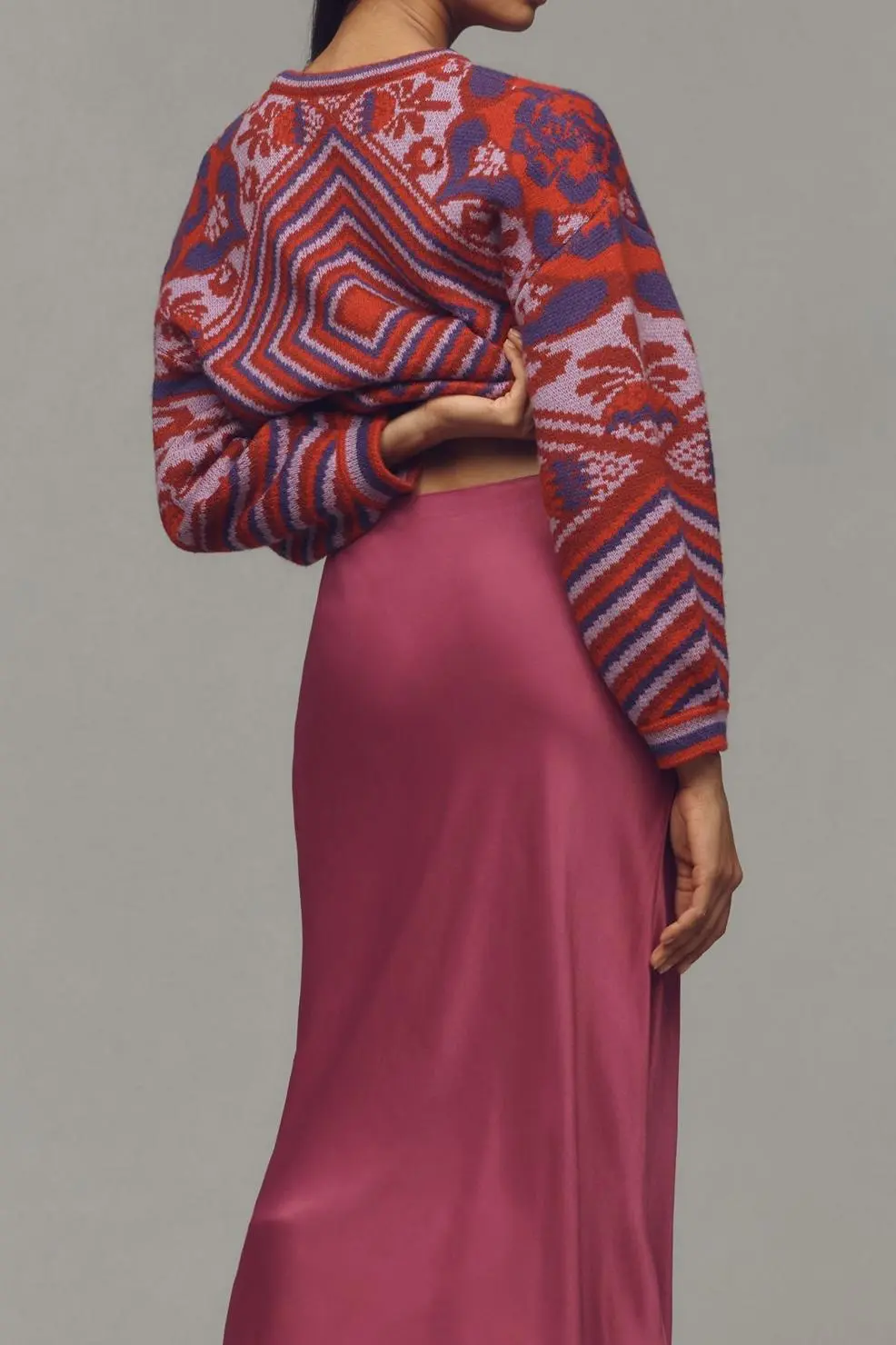 Raspberry Plain Maxi Skirt