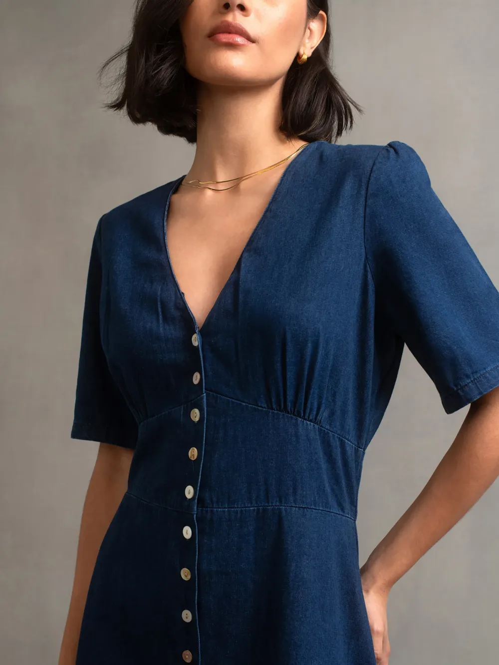 Alexa Denim Midi Dress