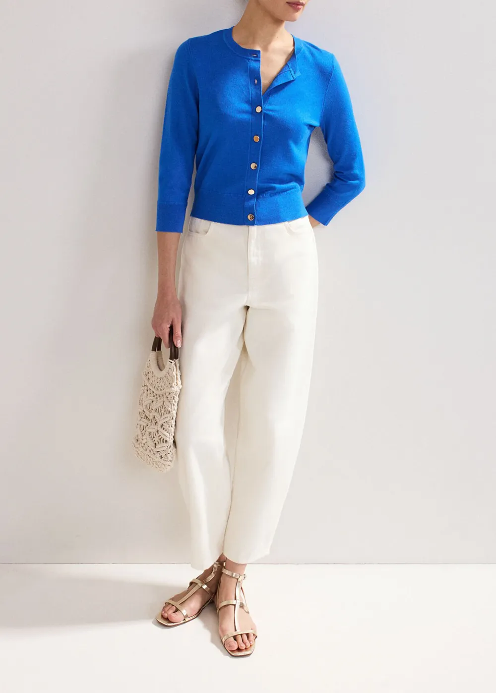 Blue Button-Down Sweater