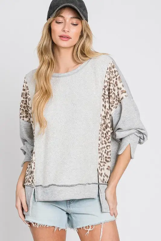 Tawny Kay Leopard Top Grey | URBAN ECHO SHOP