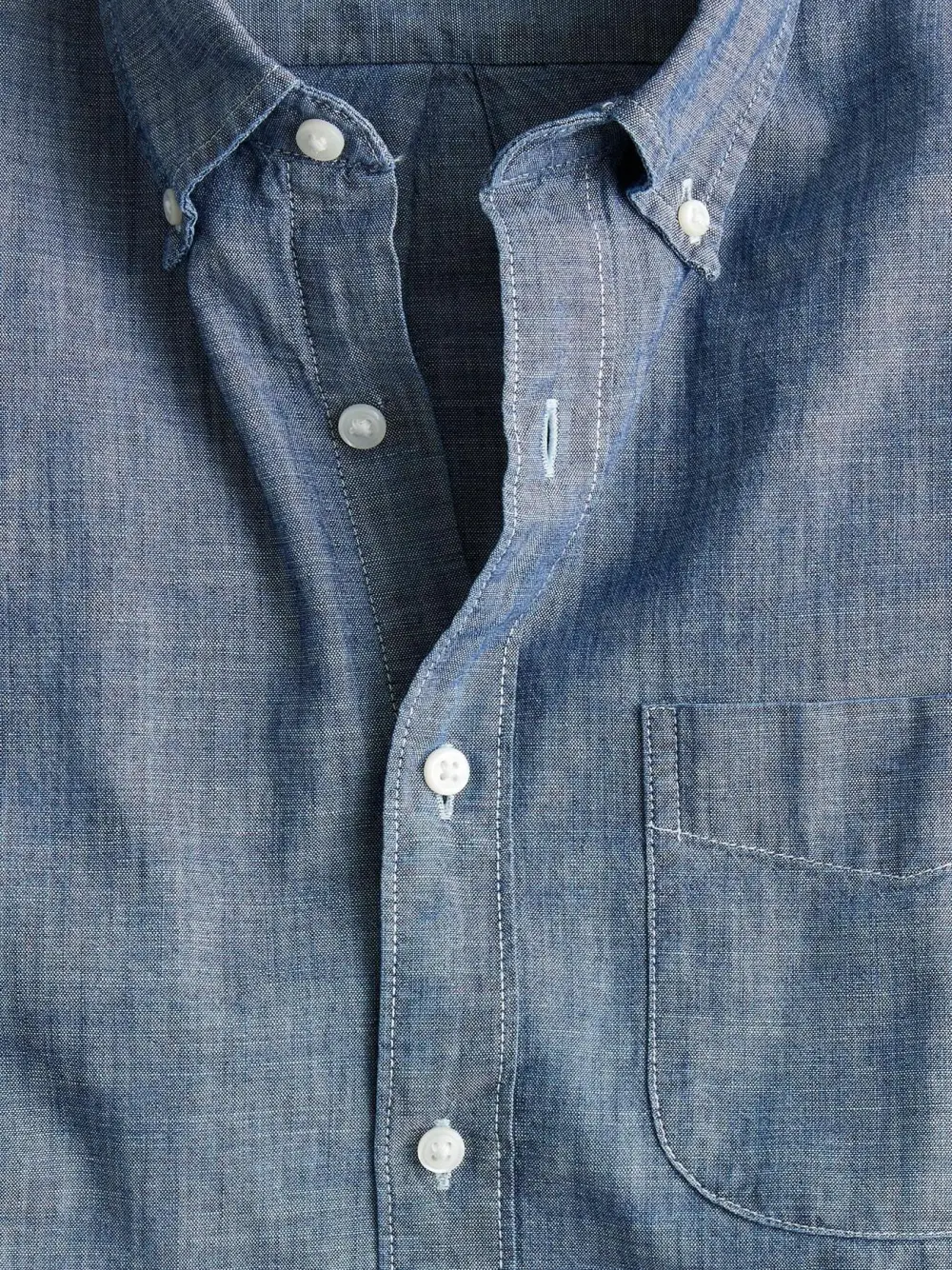 Light Blue Short Sleeve Linen Blend Shirt