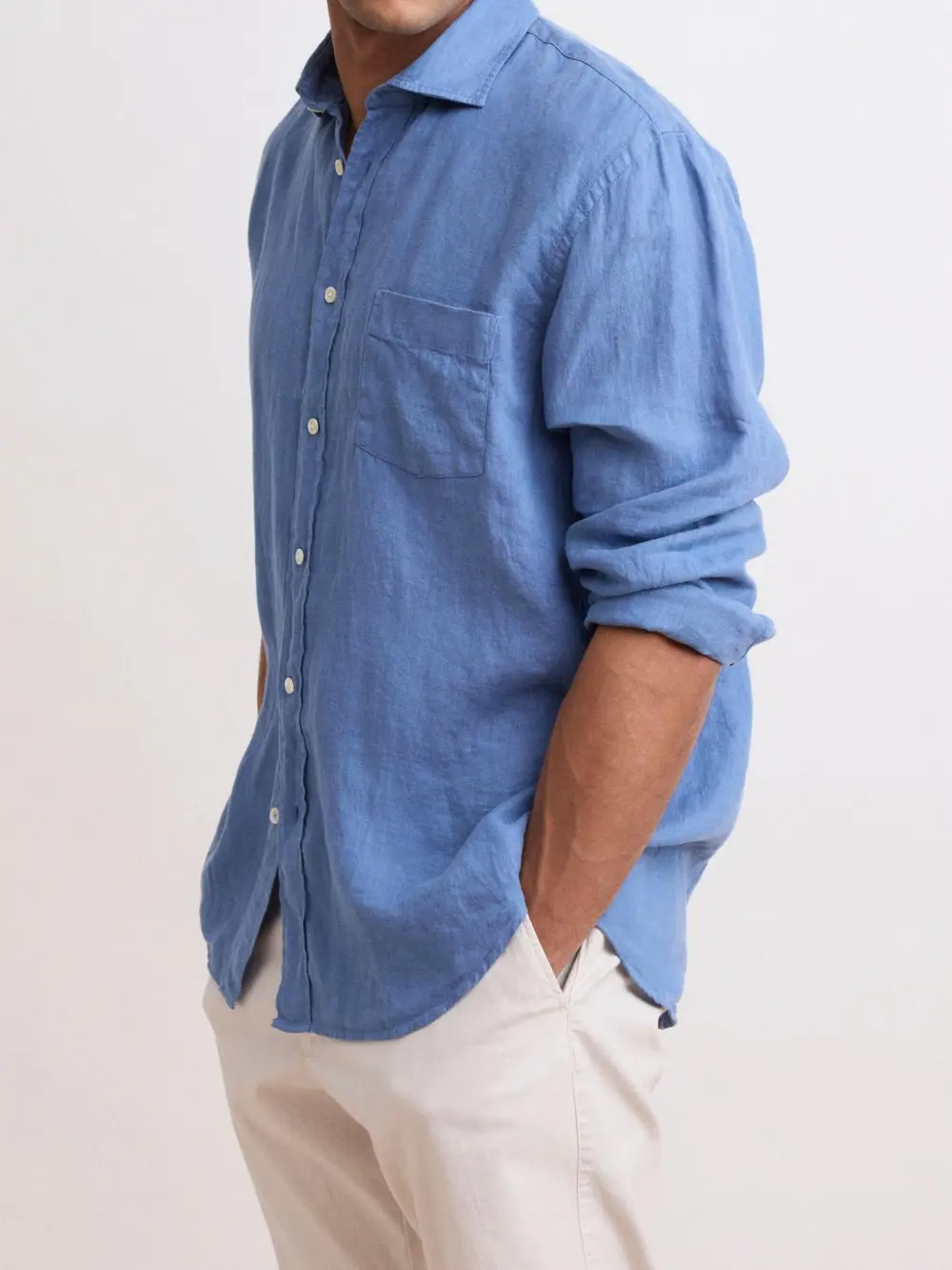 Casual Soft And Comfortable Denim Blue Shirt