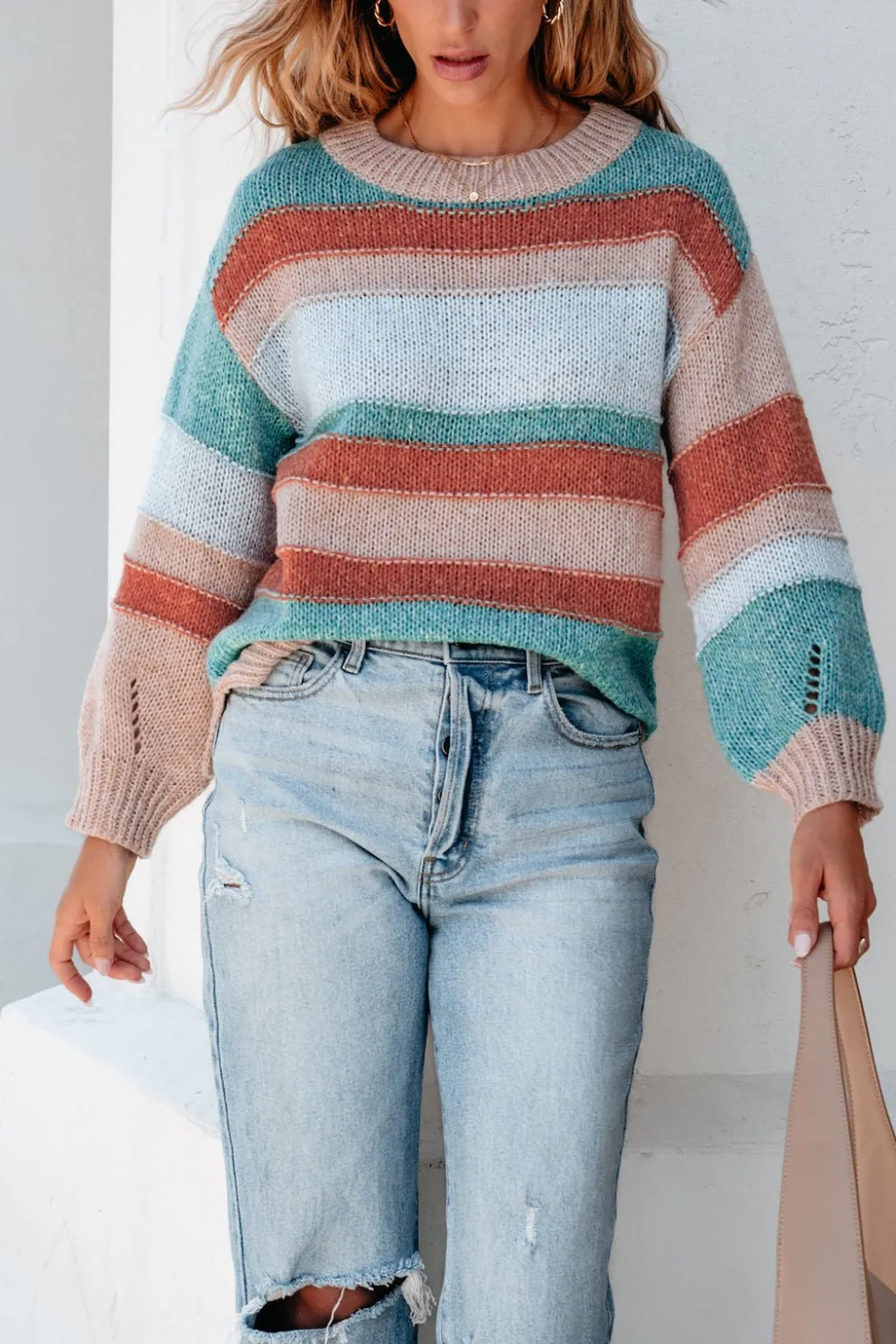 Fresh Start Multi Striped Sweater