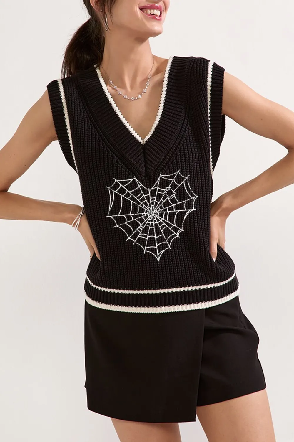 Emily V Neck Sweater Tank Top