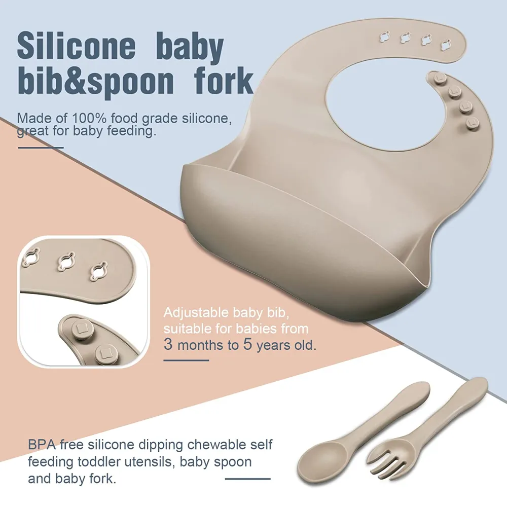 (Store Closing Sale) 12-piece silicone baby feeding set