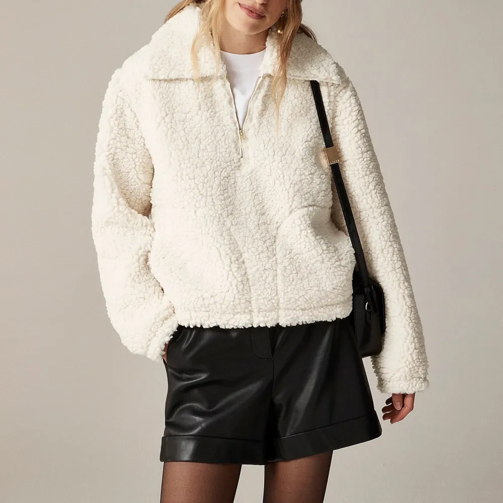 Jacquard-Print Sherpa Half-Zip Fleece Jackets