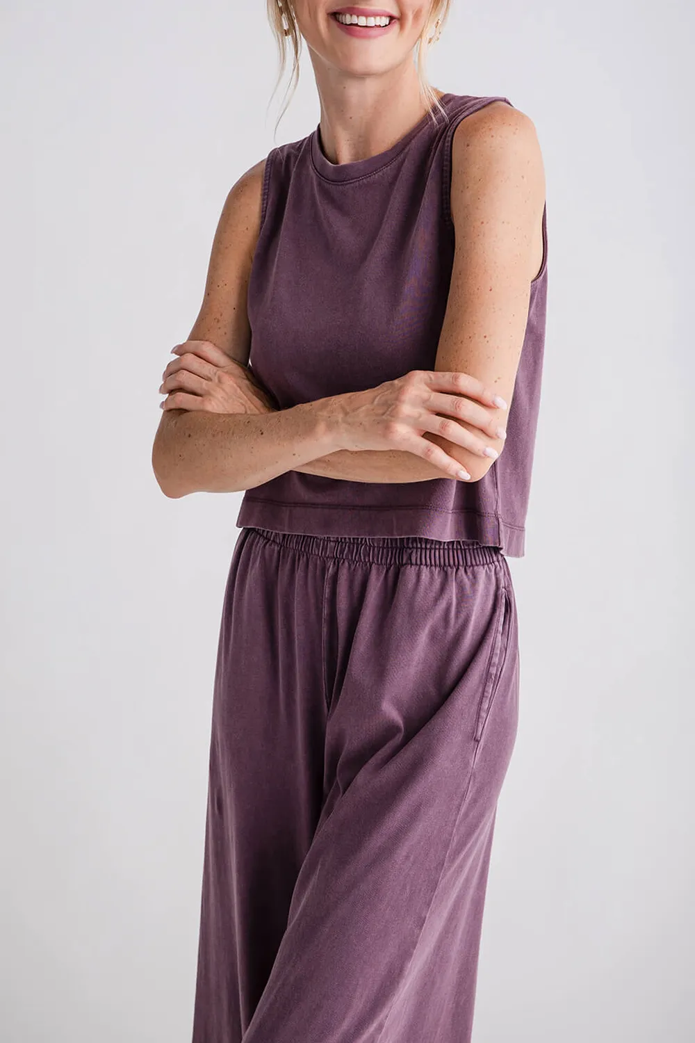 Z Supply Sloane Jersey Muscle Tank - cocoa berry