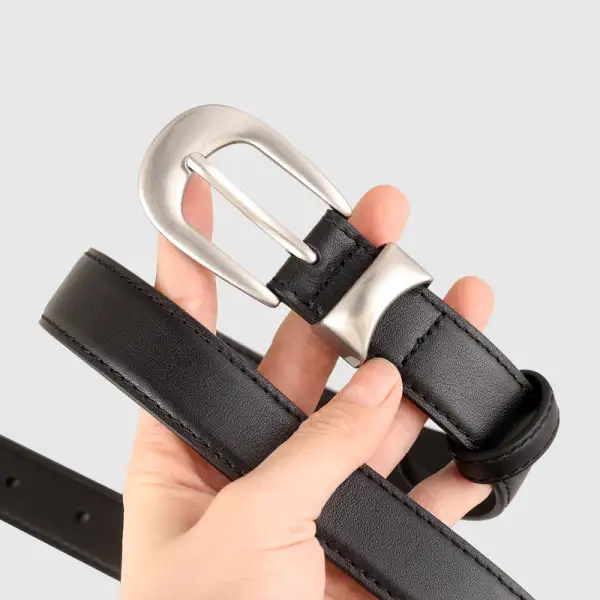 Weekend Classic Leather Belt with Buckle