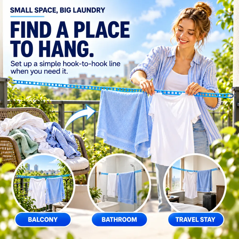 Clothesline Rope Nylon Set Anti-Slip for Clothes Hangers