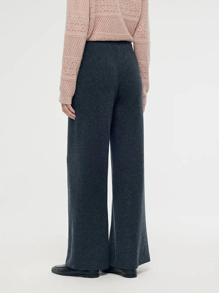 Machine Washable Wool Wide Leg Women Pants