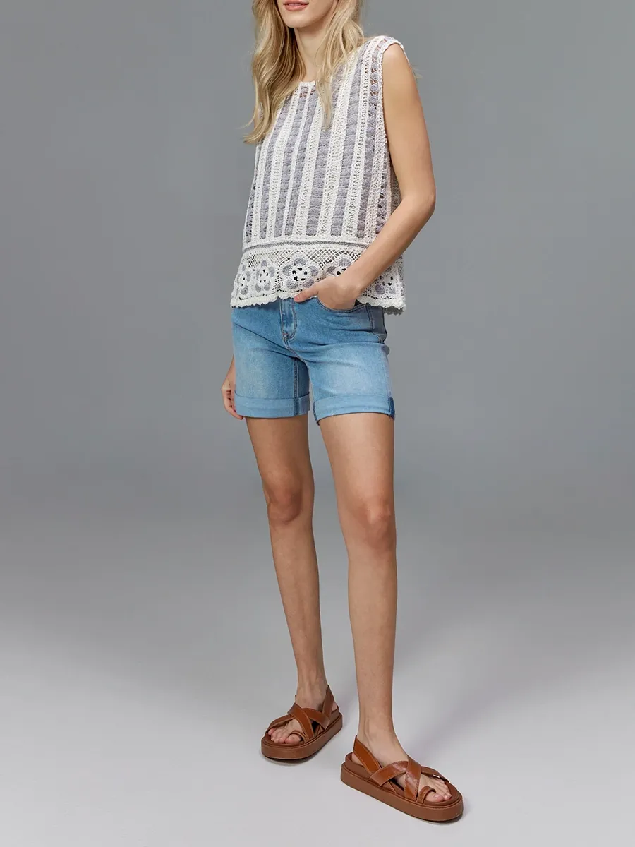 Versatile Casual Holiday Style Striped Vest For Women