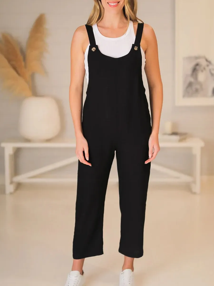 Boho black vacation jumpsuit