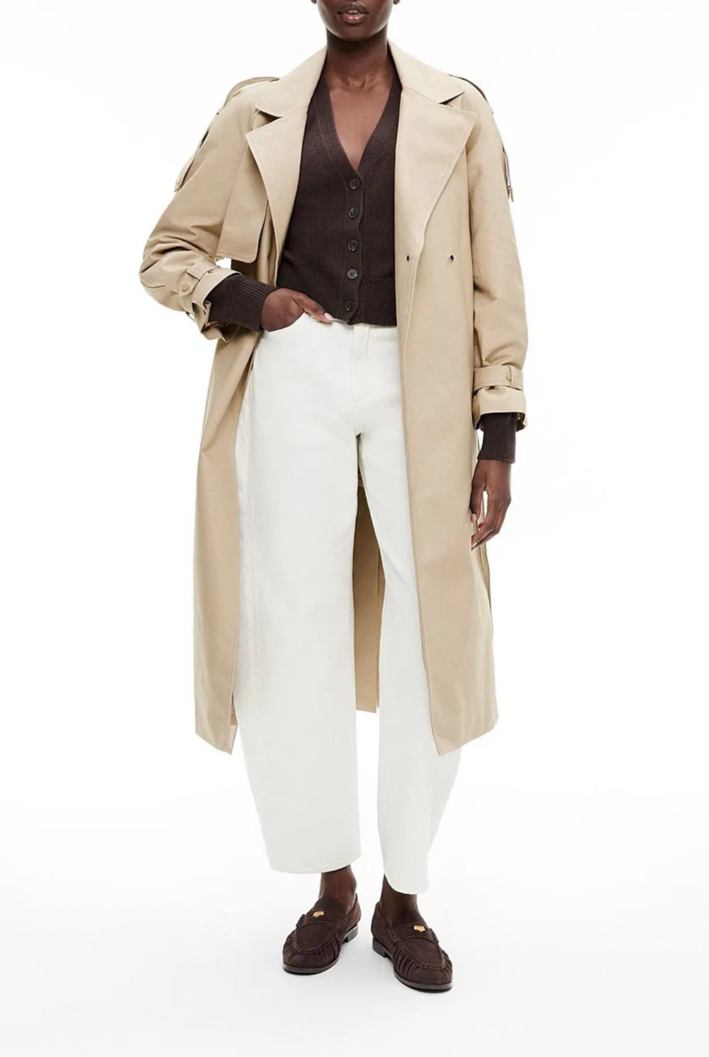 Simple V-Neck Button-Up Knitted Sweater