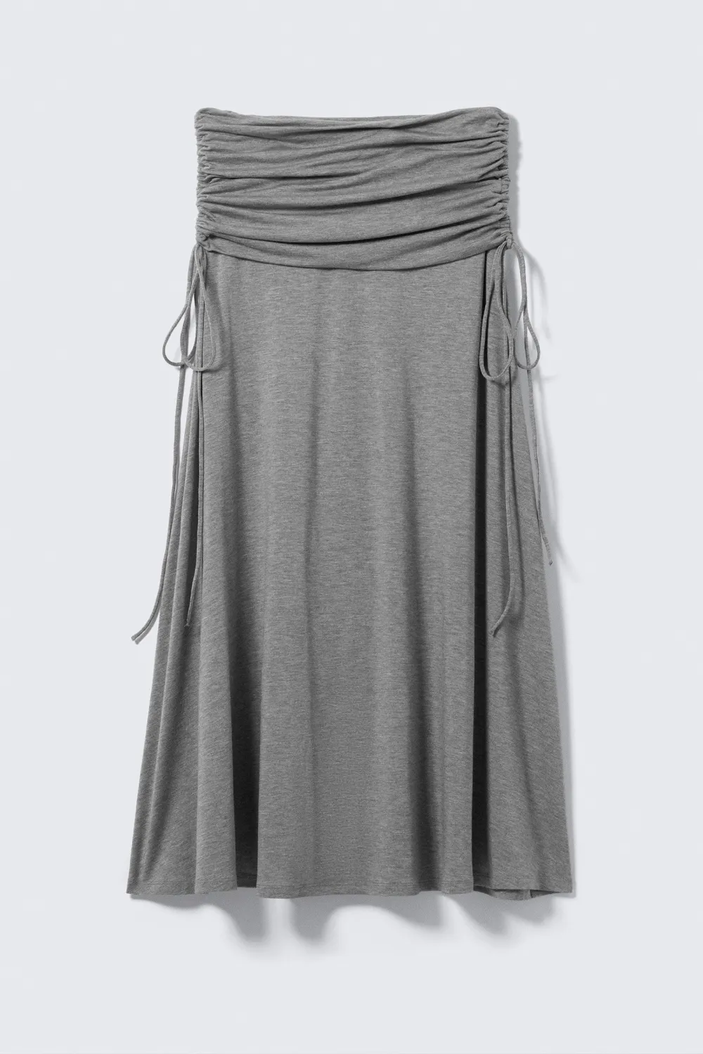 Drawstring Ruched Waist Maxi Skirt