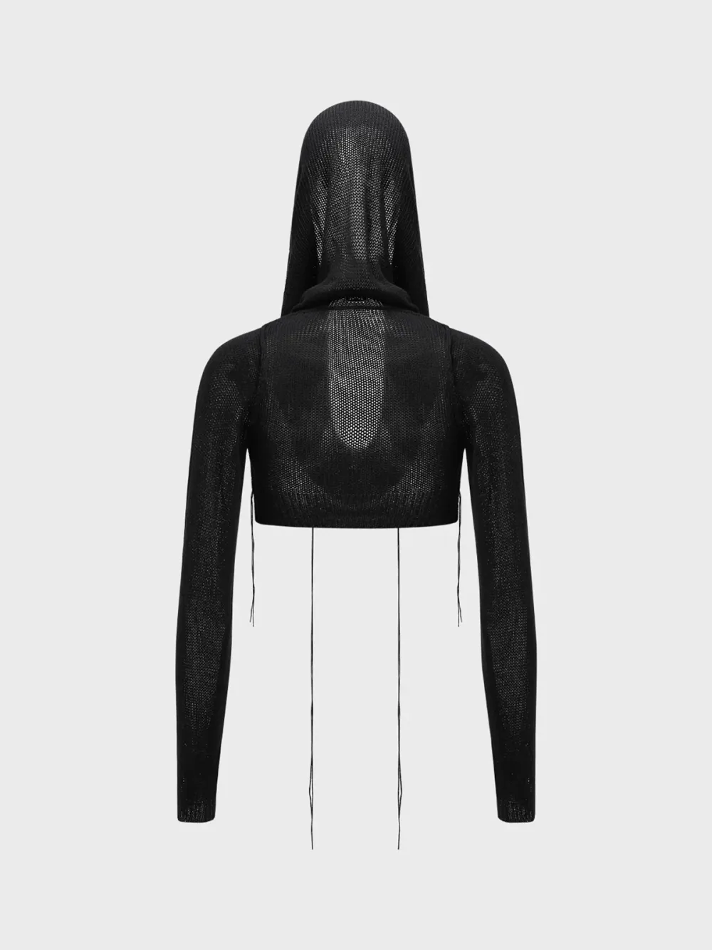 Black Hooded Cut Out Top Sweater