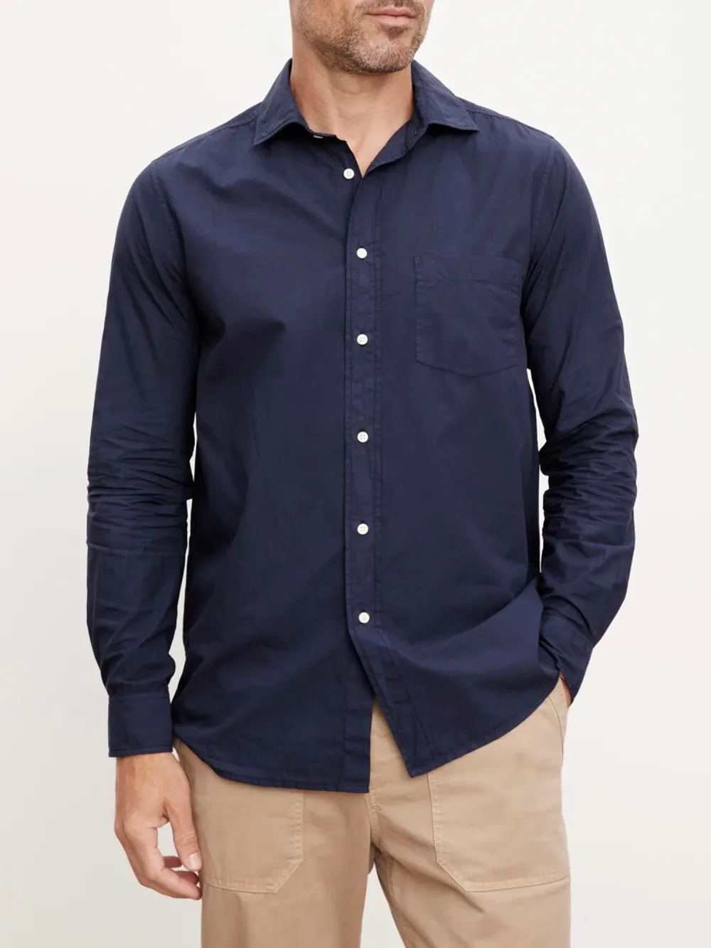 Pocket Front Solid Casual Long Sleeve Shirt