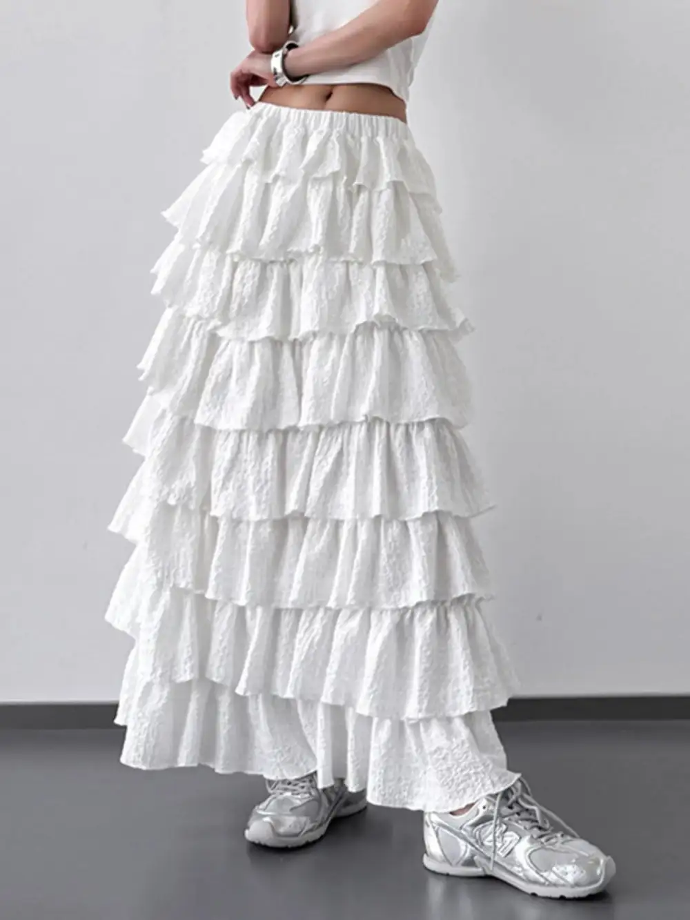 Ruffle Layered Maxi Skirt