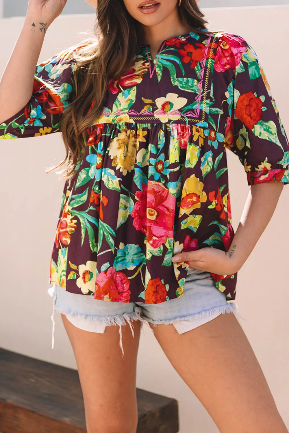 Floral Embroidered Blouse