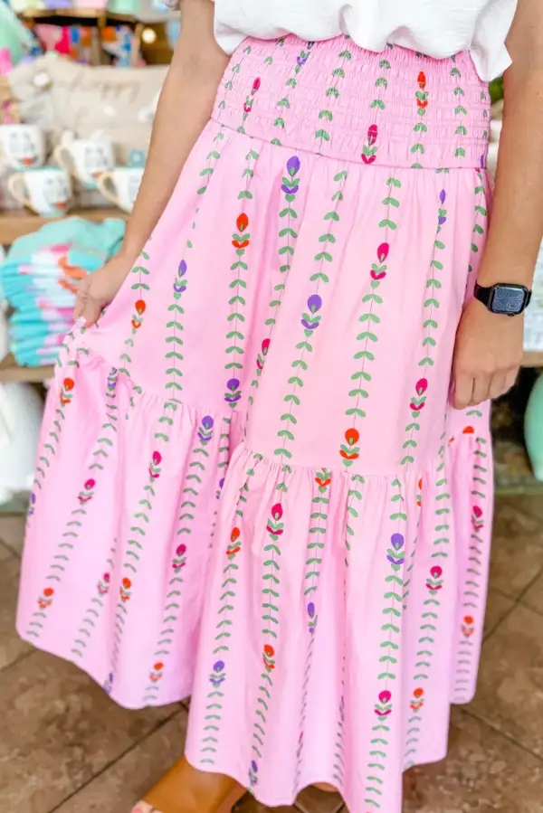 Maxi Print Tiered Skirt