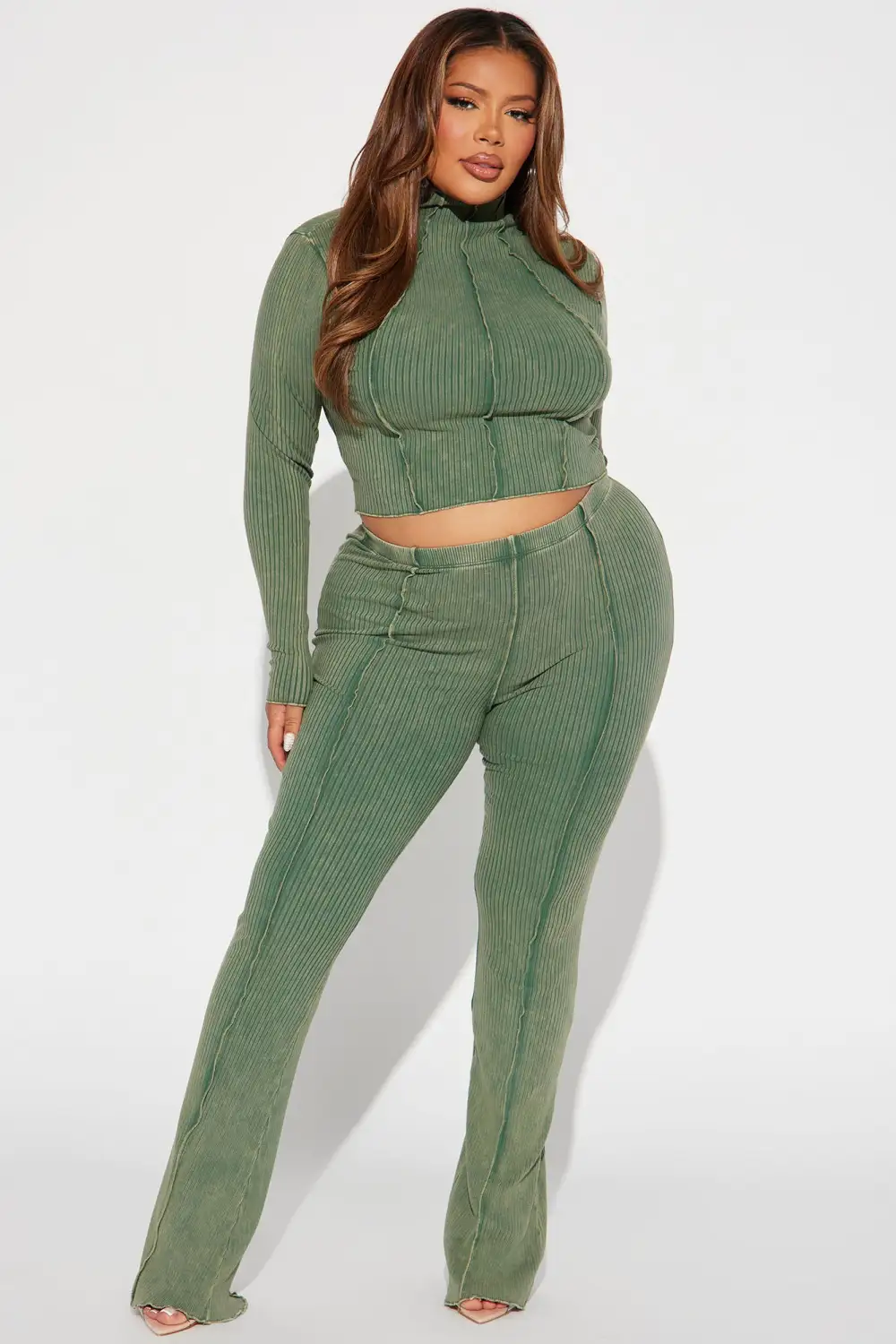 Good Day Mineral Wash Pant Set - Olive