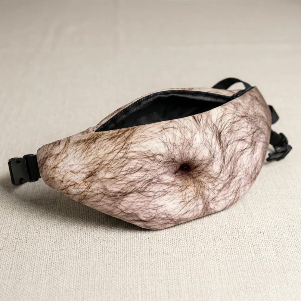 TikTok Viral Dad Bod Fanny Pack Novelty 3D Beer Belly Waist Bag Anti-Harassment Design