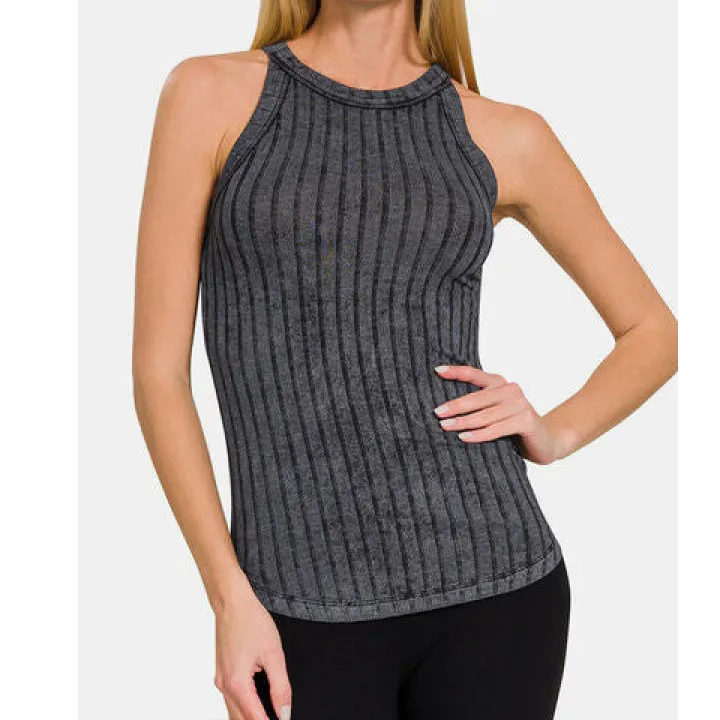Ribbed Grecian Neck Tank
