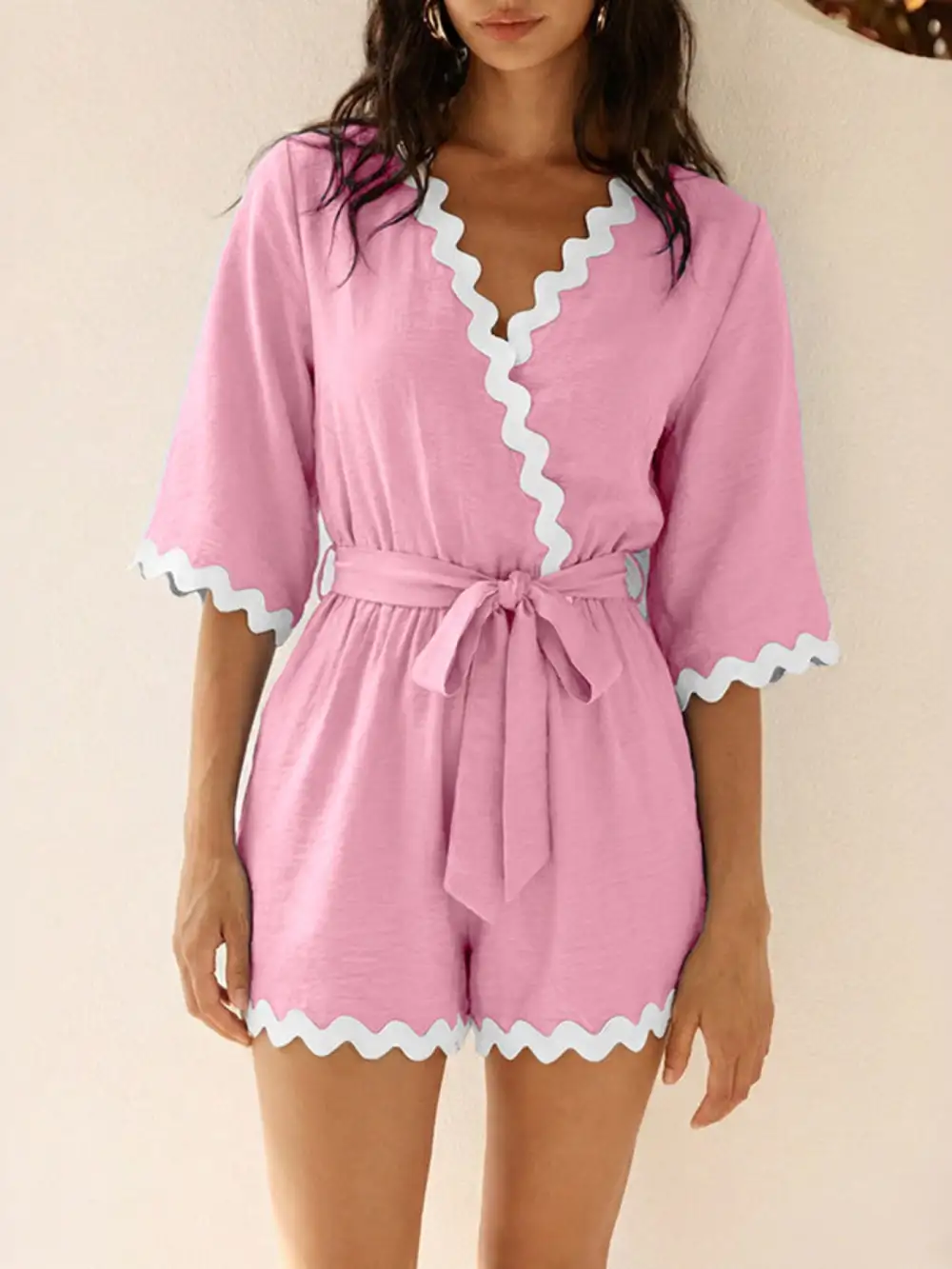 Jumpsuit Scalloped Romper