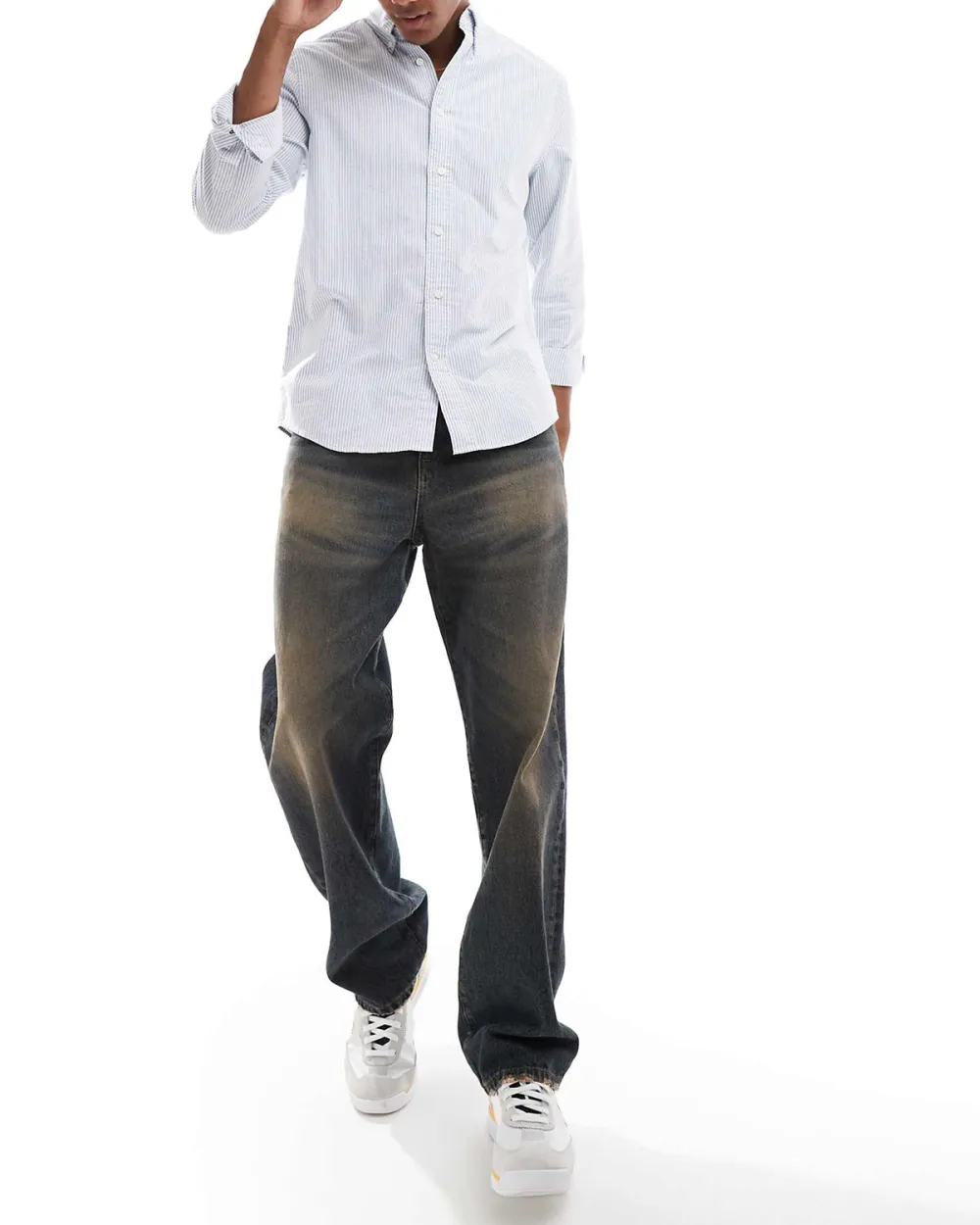 Regular Fit Oxford Shirt In Blue Stripe