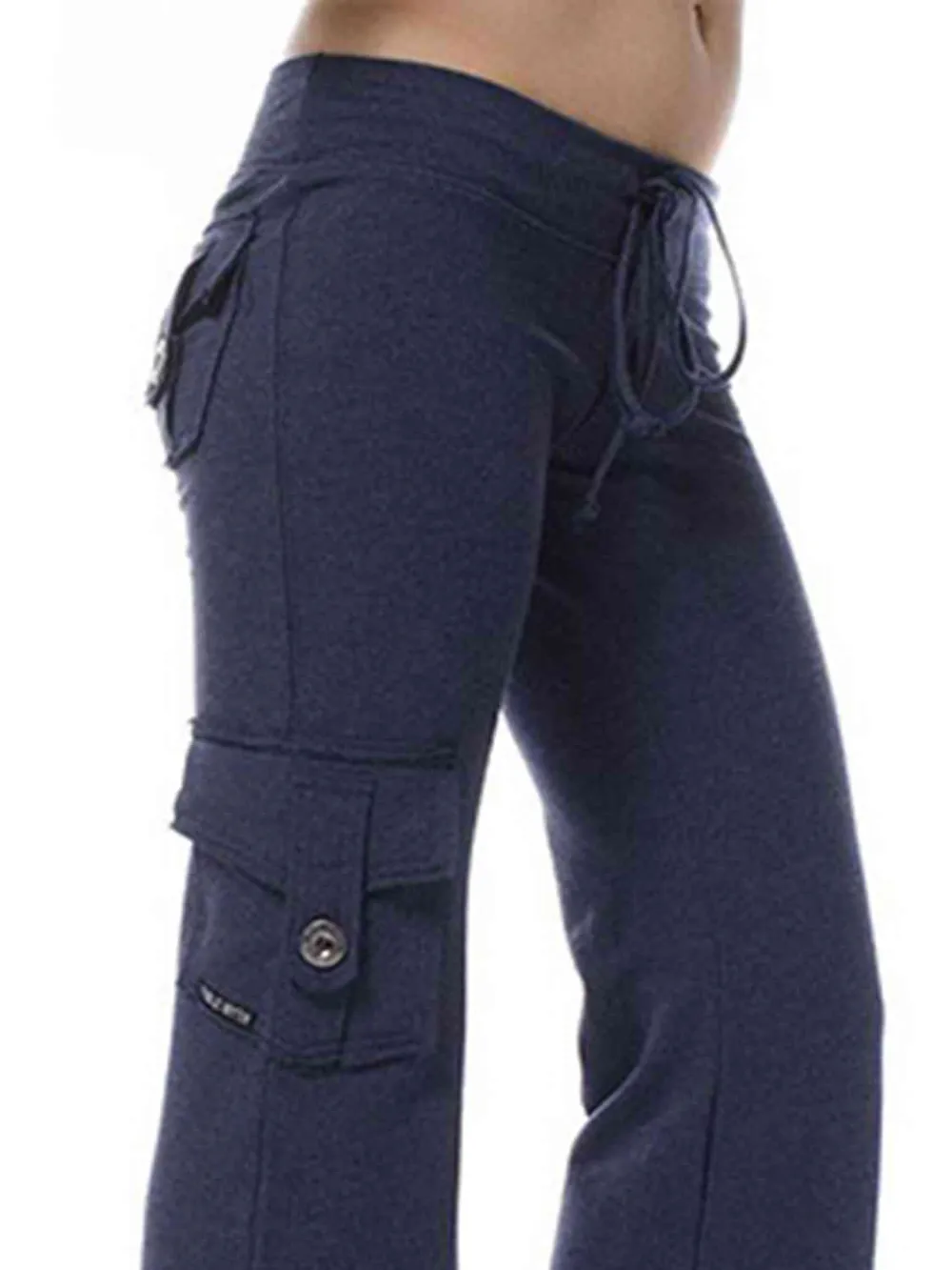 Mid Waist Pants With Pocket