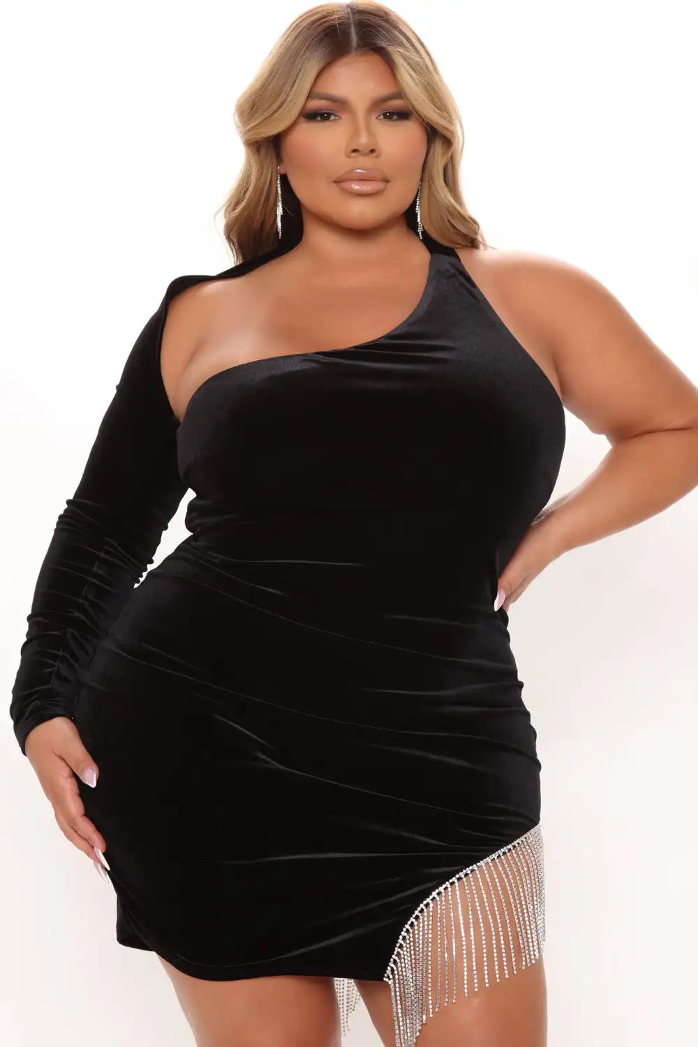 Sway With Me Velvet Mini Dress - Black