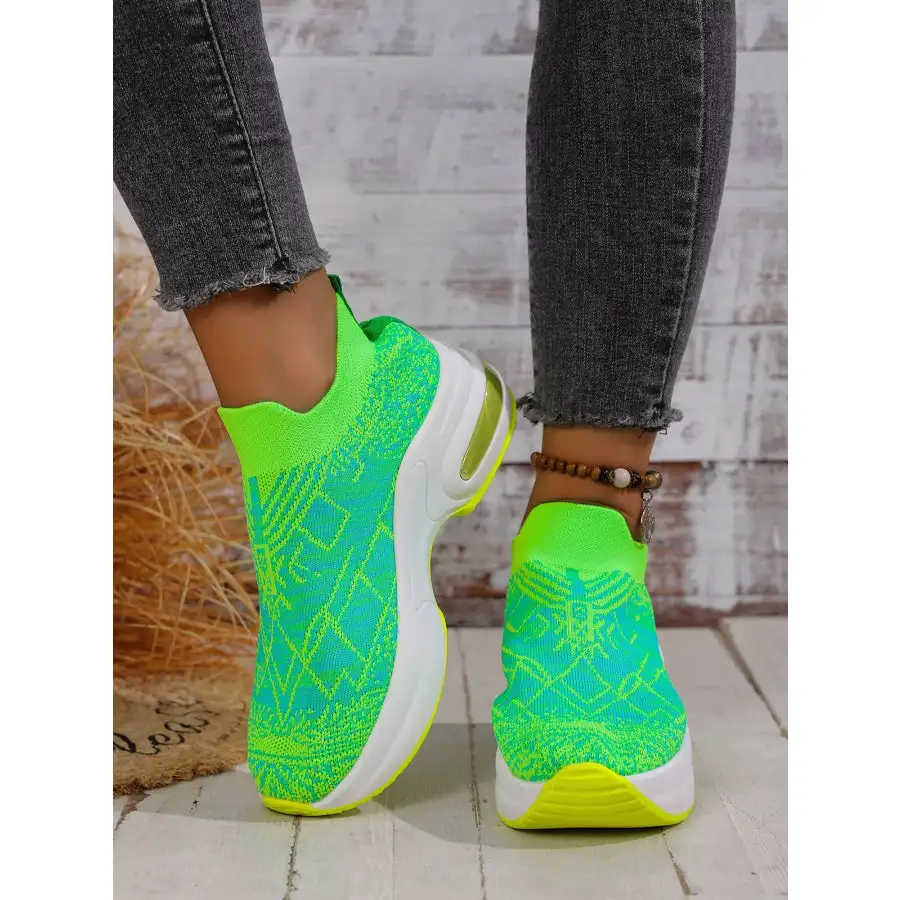Mesh Round Toe Platform Sneakers