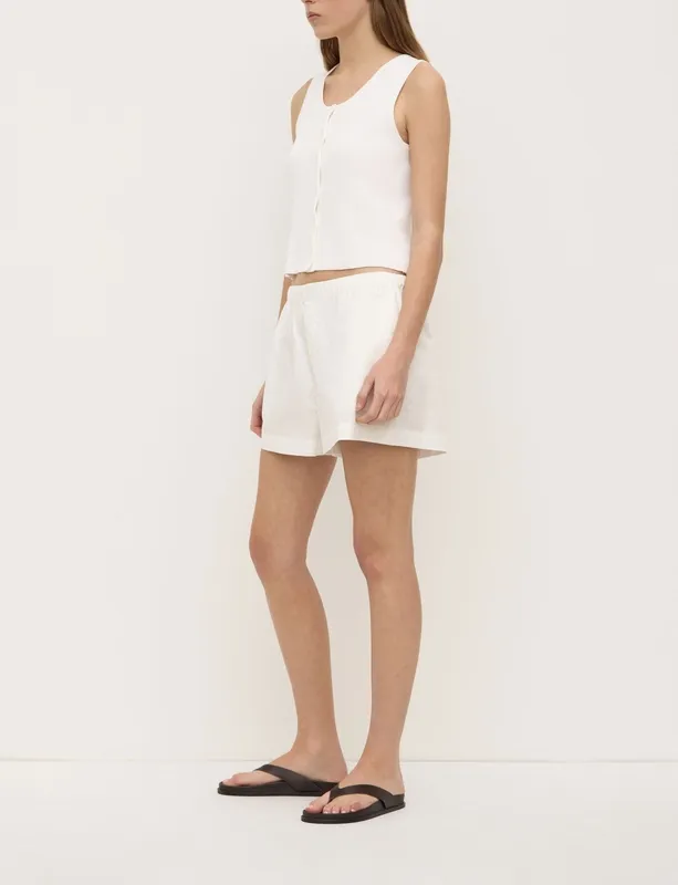 White Cotton Poplin Everyday Short