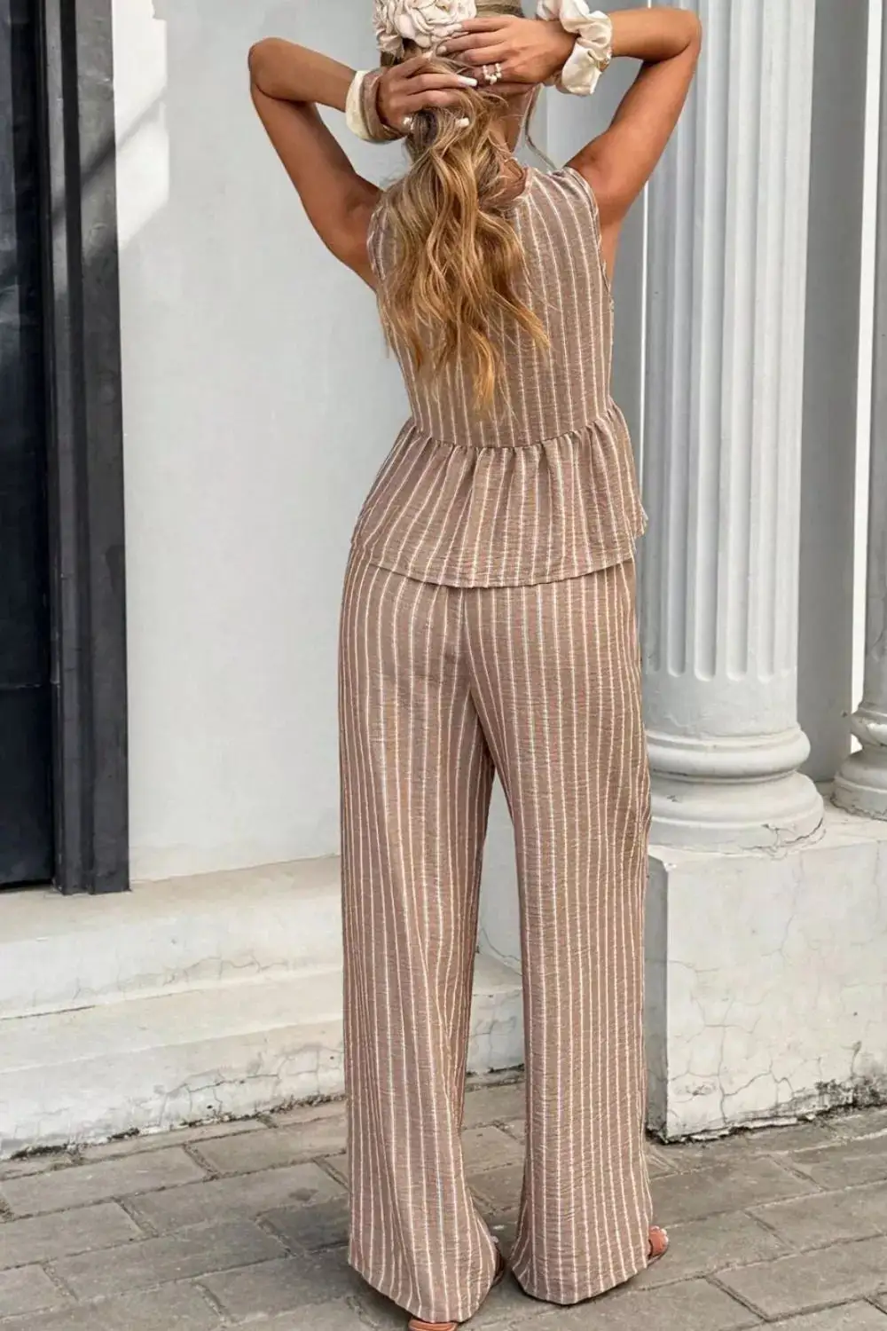 Striped Wide Leg Jumpsuit