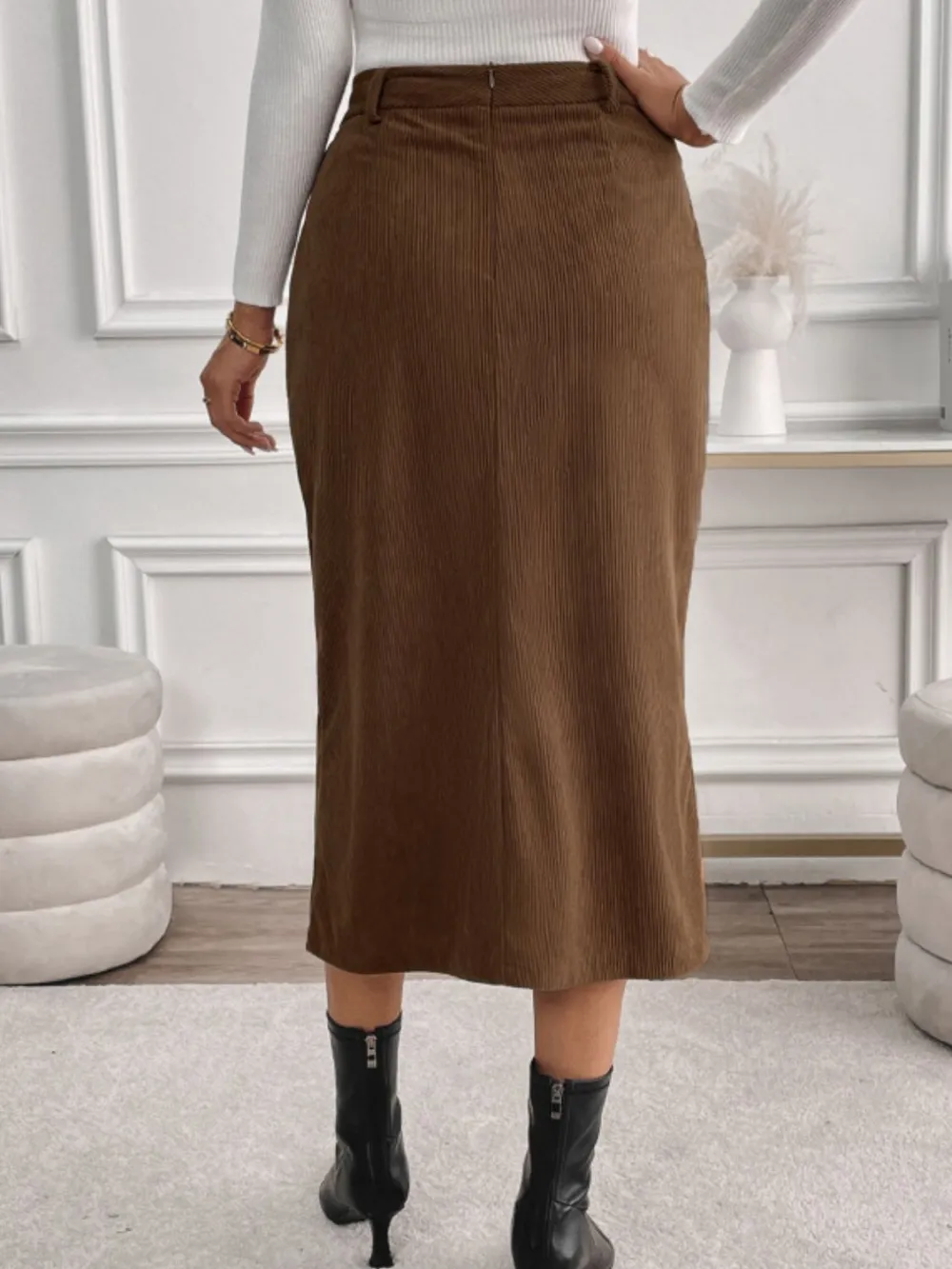 Slit Midi Pockets So Skirt