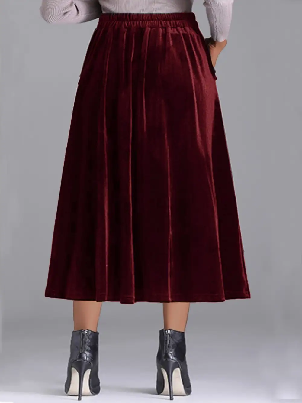 Airy Button Front Line Detail Skirt