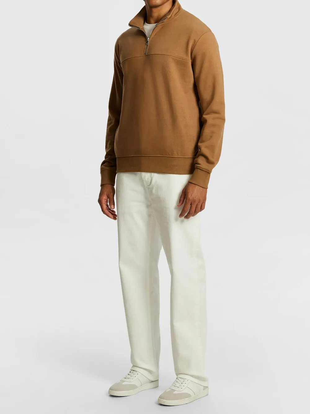 Brown Quarter Zip Sweatshirt