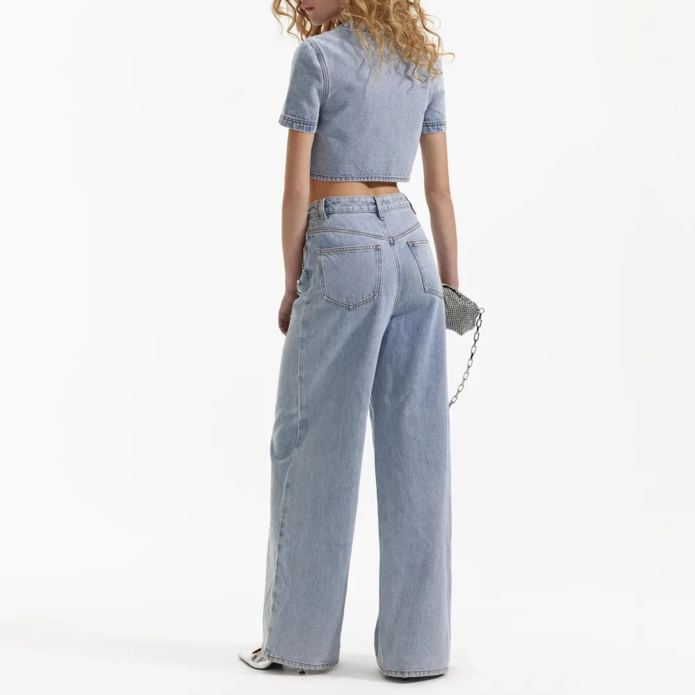 Blue Embellished Jeans