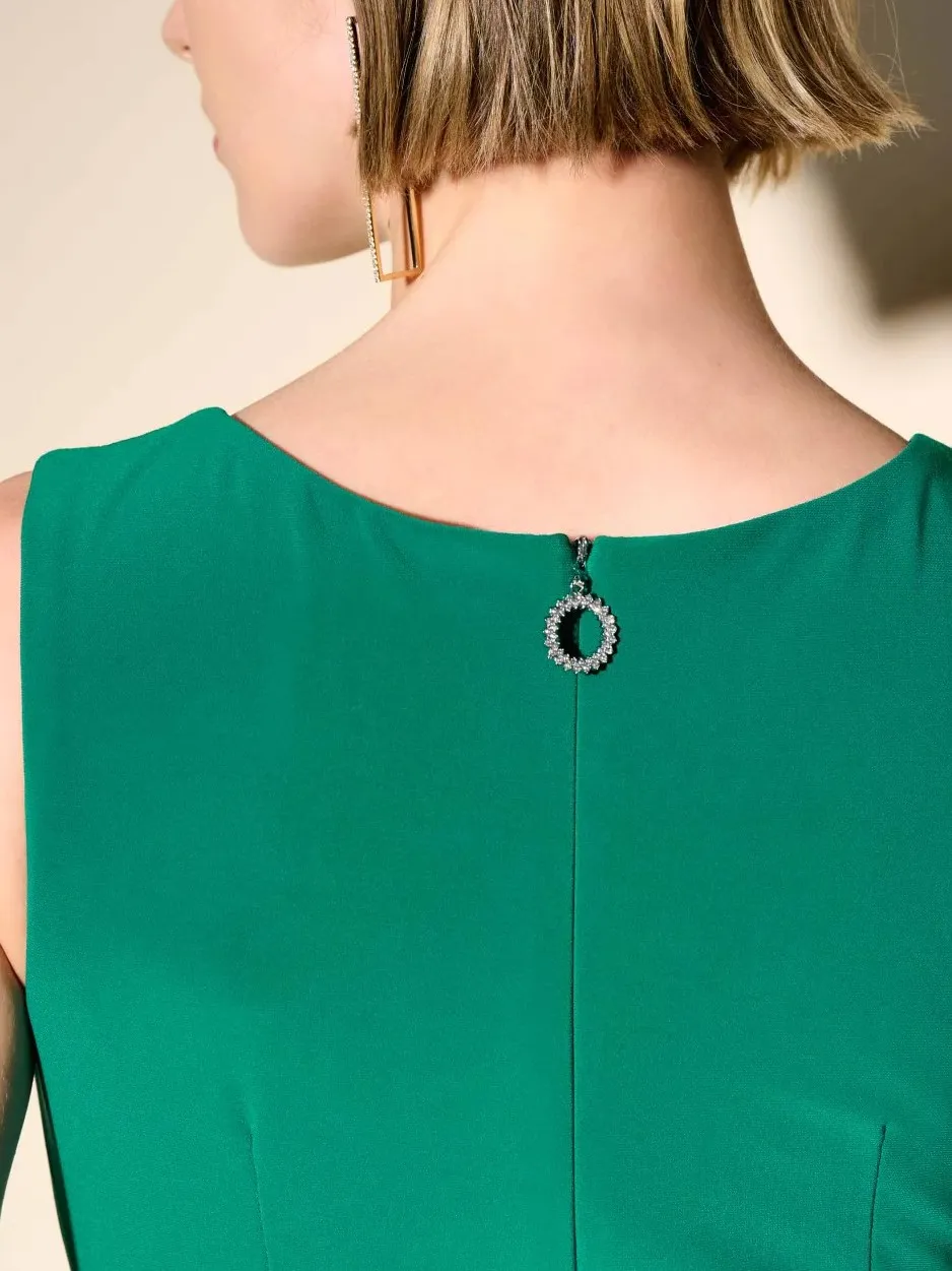 Emerald Green Asymmetric Maxi Dress