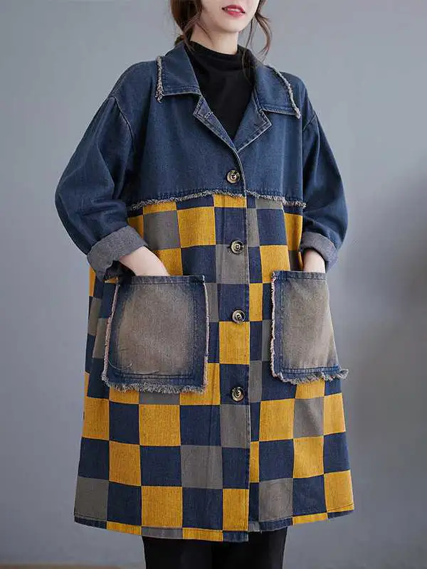 Denim Plaid Jacket