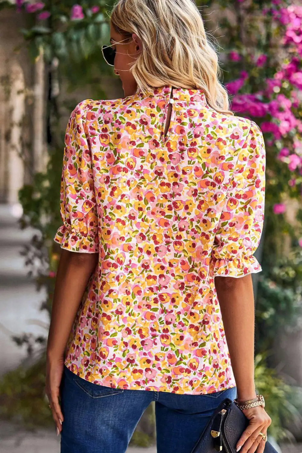 Floral Ruffled Frilled Blouse